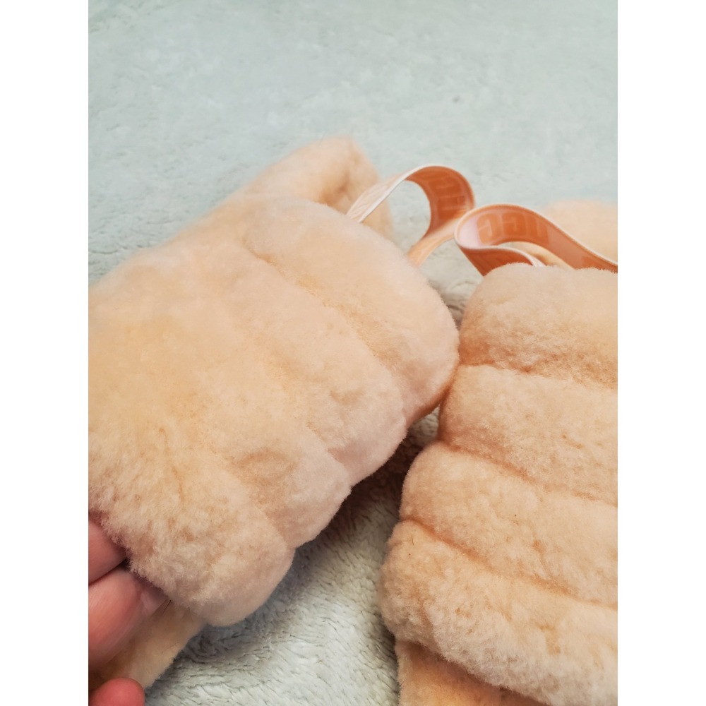Ugg Peach Fluff Yeah Slip On Slingback Platform Slides Shoes 9 Cozy Winter - Picture 2 of 11